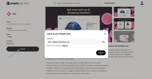 alby Shopify app